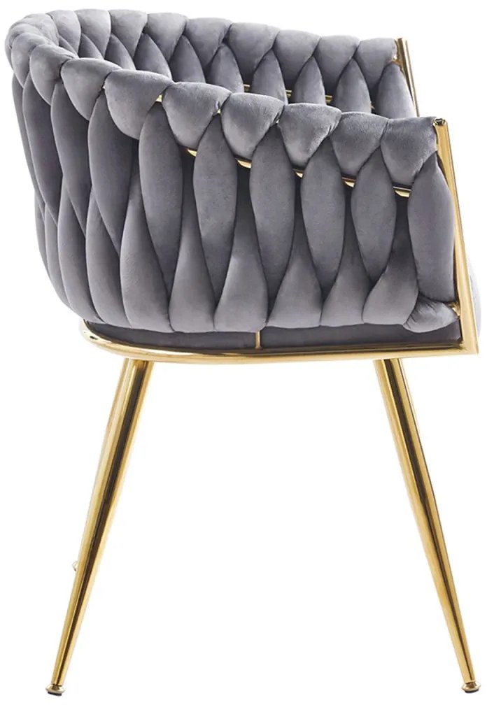 Cadeira Widny Golden Veludo - Cinza escuro