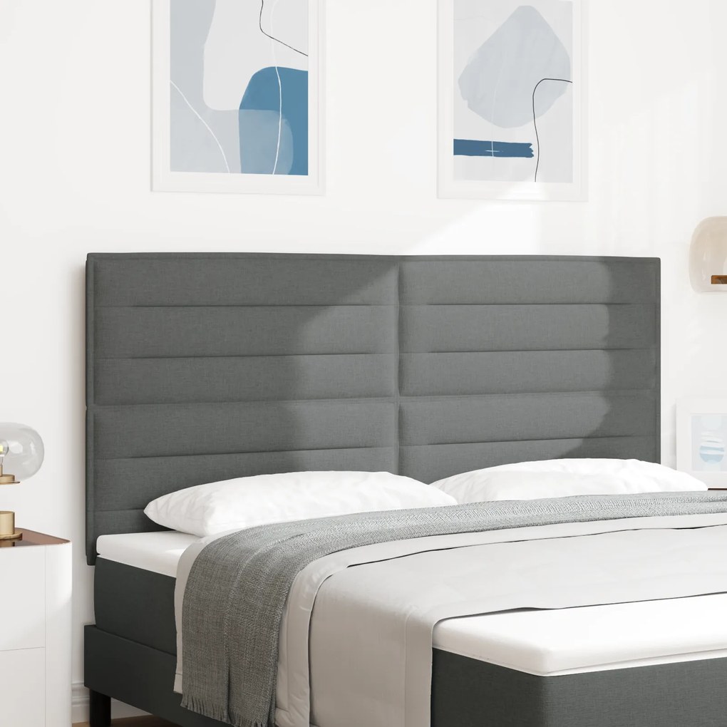 vidaXL Cabeceira Design Linhas Cinza Escuro 180 cm Tecido