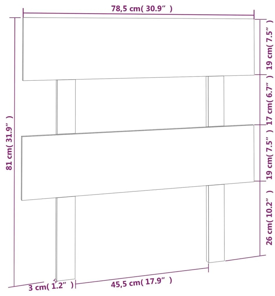 Cabeceira de cama 78,5x3x81 cm pinho maciço castanho mel