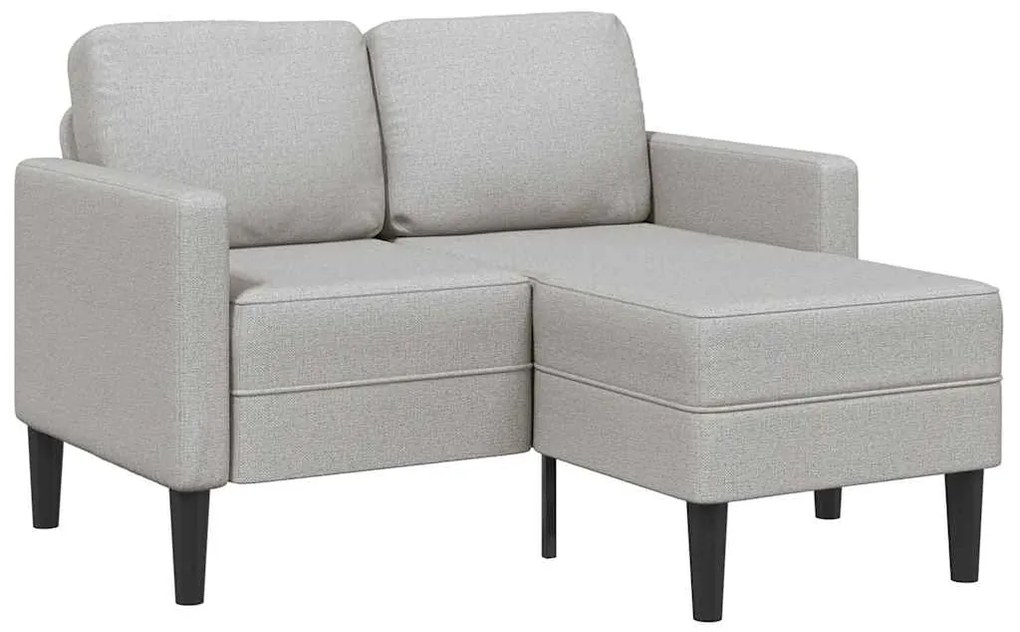 vidaXL Sofá 2 lugares com Chaise em L 125 cm tecido cinzento nublado