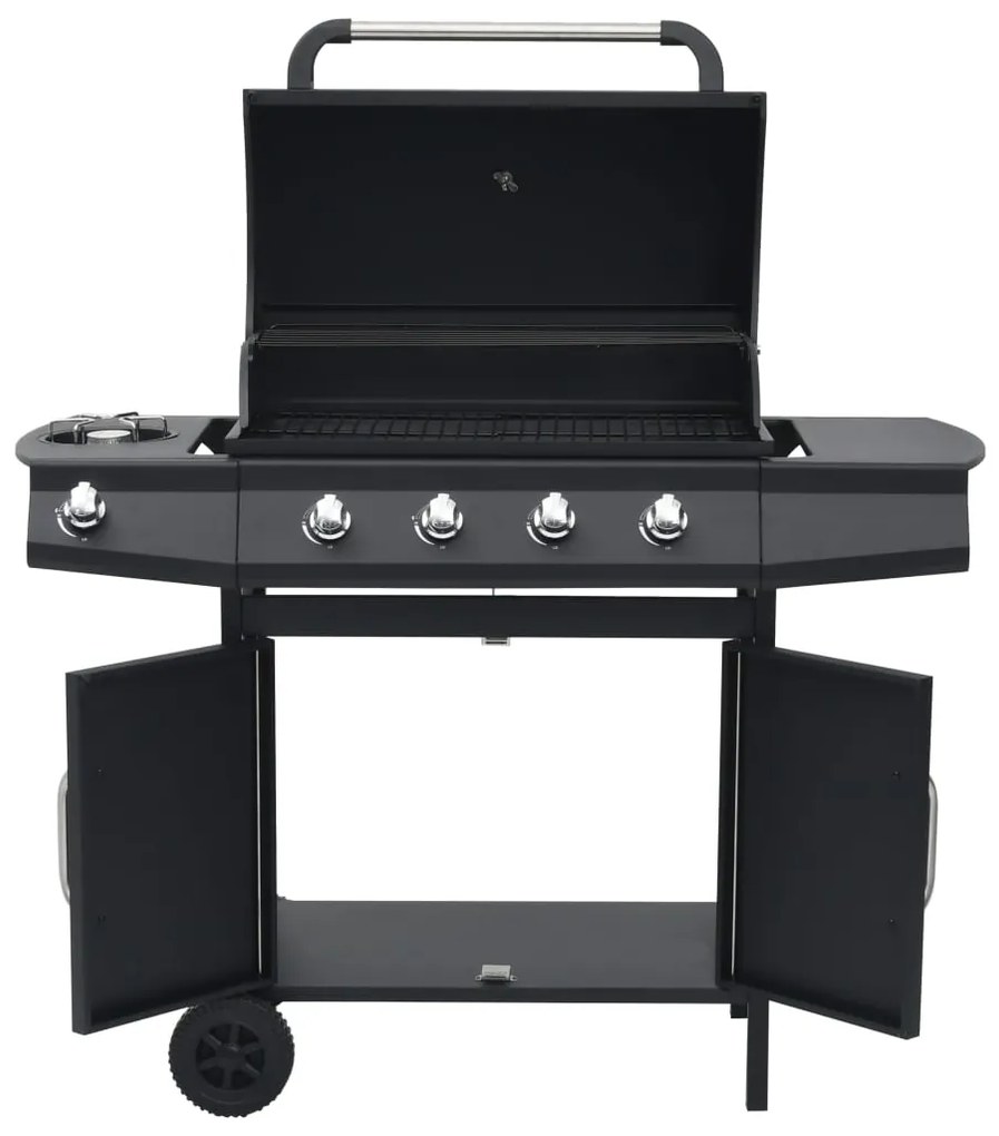 Grelhador/barbecue a gás 4+1 zonas de cozinhar preto