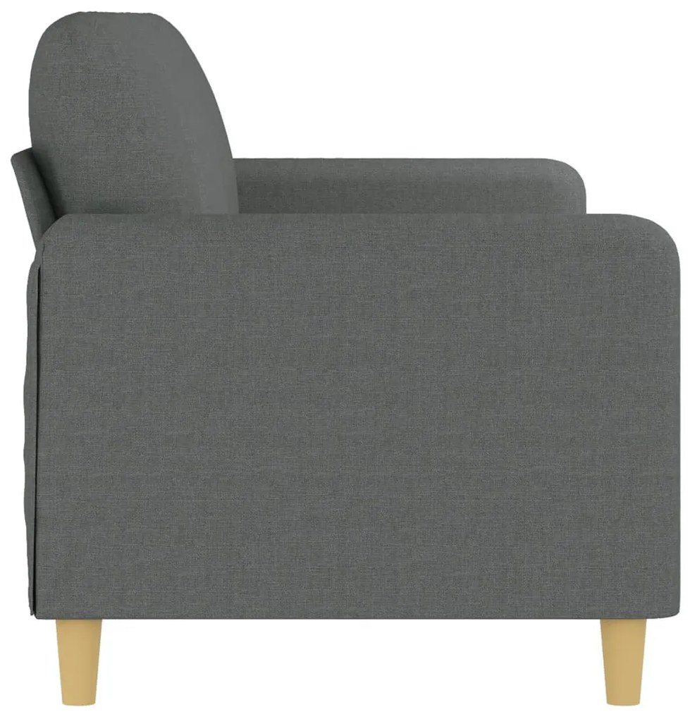 Sofá de 3 lugares 180 cm tecido cinza-escuro