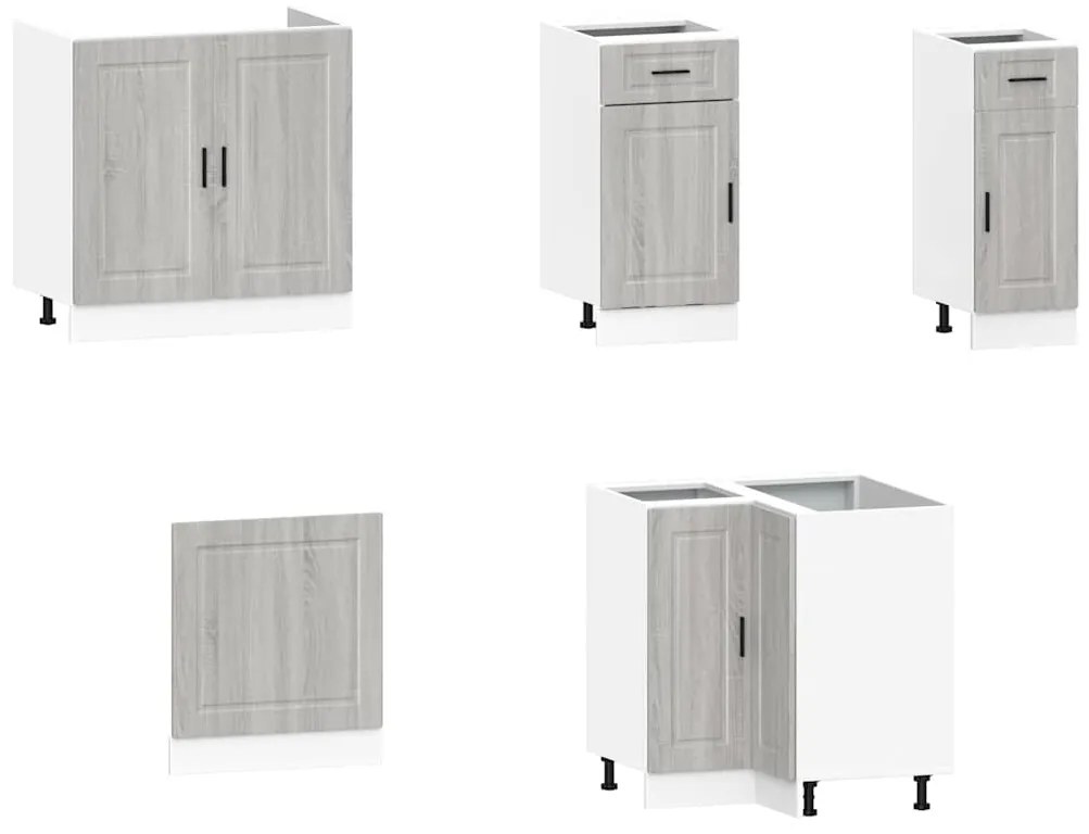 11 peças armário de cozinha conjunto Porto cinzento sonoma