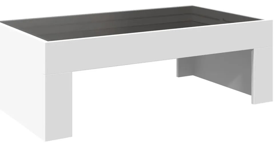 Mesa de centro com luzes LED Infinity 90x50x30 cm branco