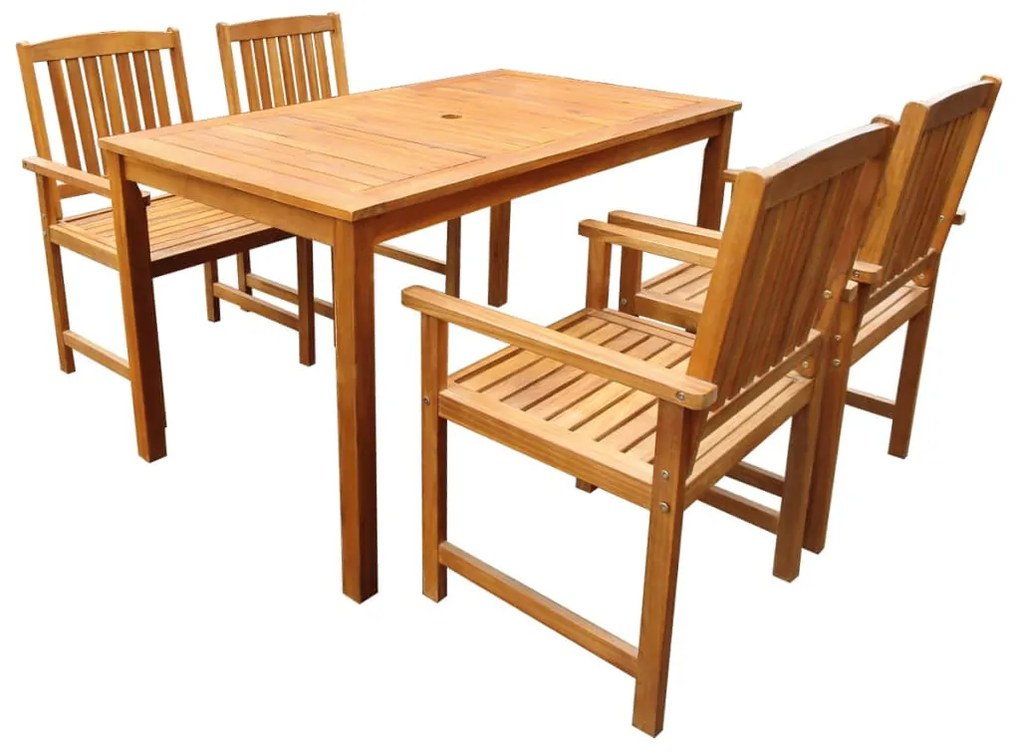 vidaXL 5 pcs conjunto de jantar exterior madeira acácia maciça