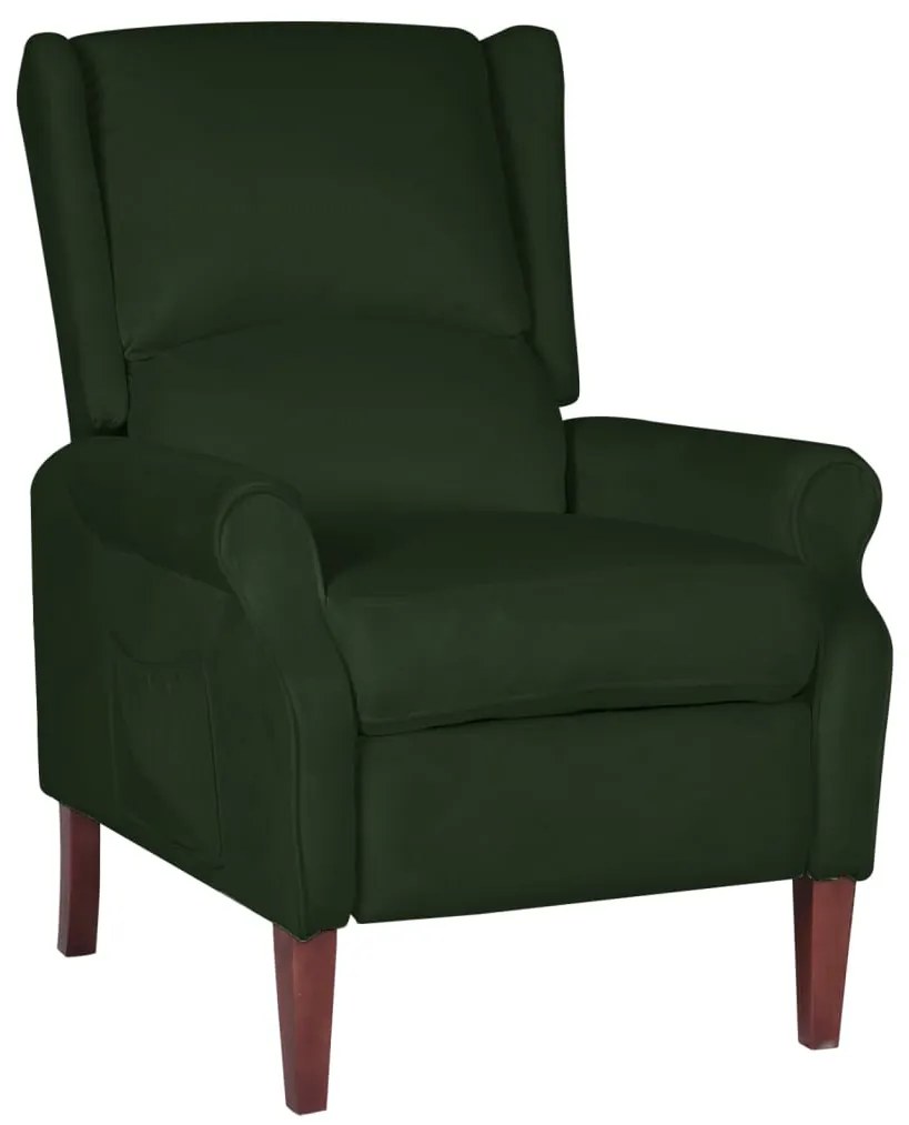 vidaXL Poltrona reclinável veludo verde-escuro