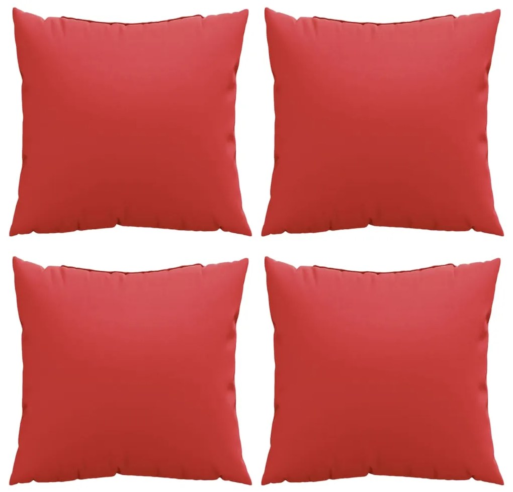 Almofadas de sofá 4 pcs 50x50 cm tecido vermelho