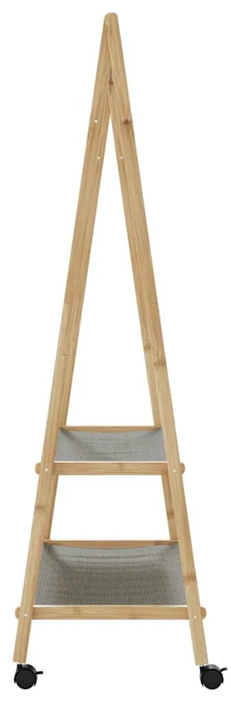 Cabide com prateleiras e rodas 96x45,5x155,5 cm bambu