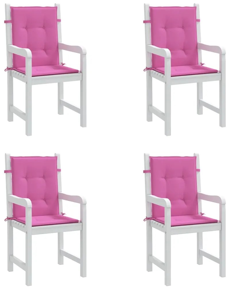 Almofadões p/ cadeira de encosto baixo 4 pcs tecido rosa