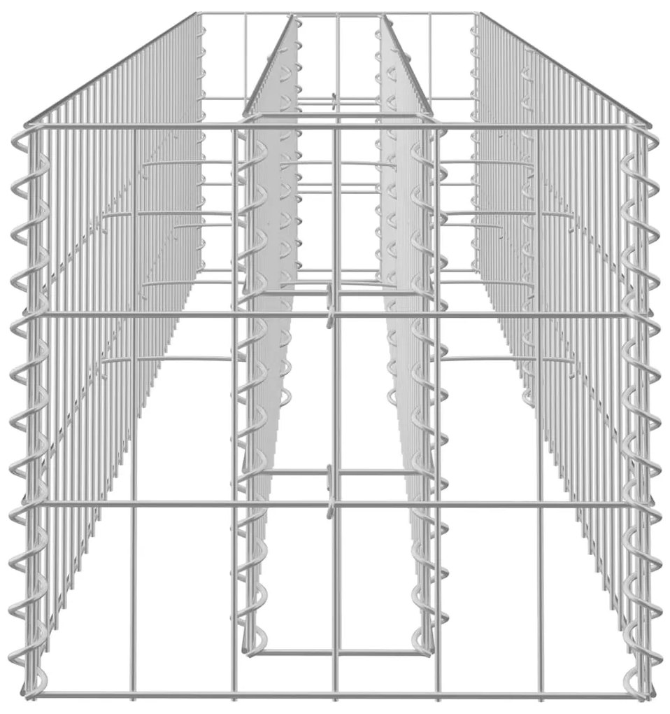 Canteiro elevado/cesto gabião 180x30x30 cm aço galvanizado
