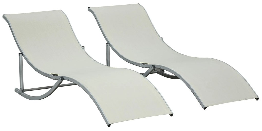 2 espreguiçadeiras ergonômicas dobráveis em forma de S com estrutura d