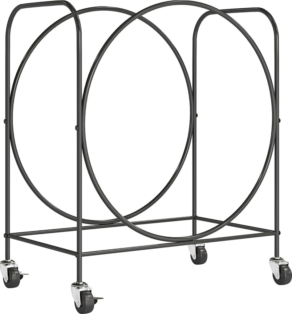 Suporte Metálico para Lenha com Rodas para Interior e Exterior 51x30x60 cm Preto