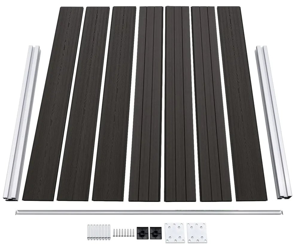 Painel de cerca 180x146 cm WPC cinzento