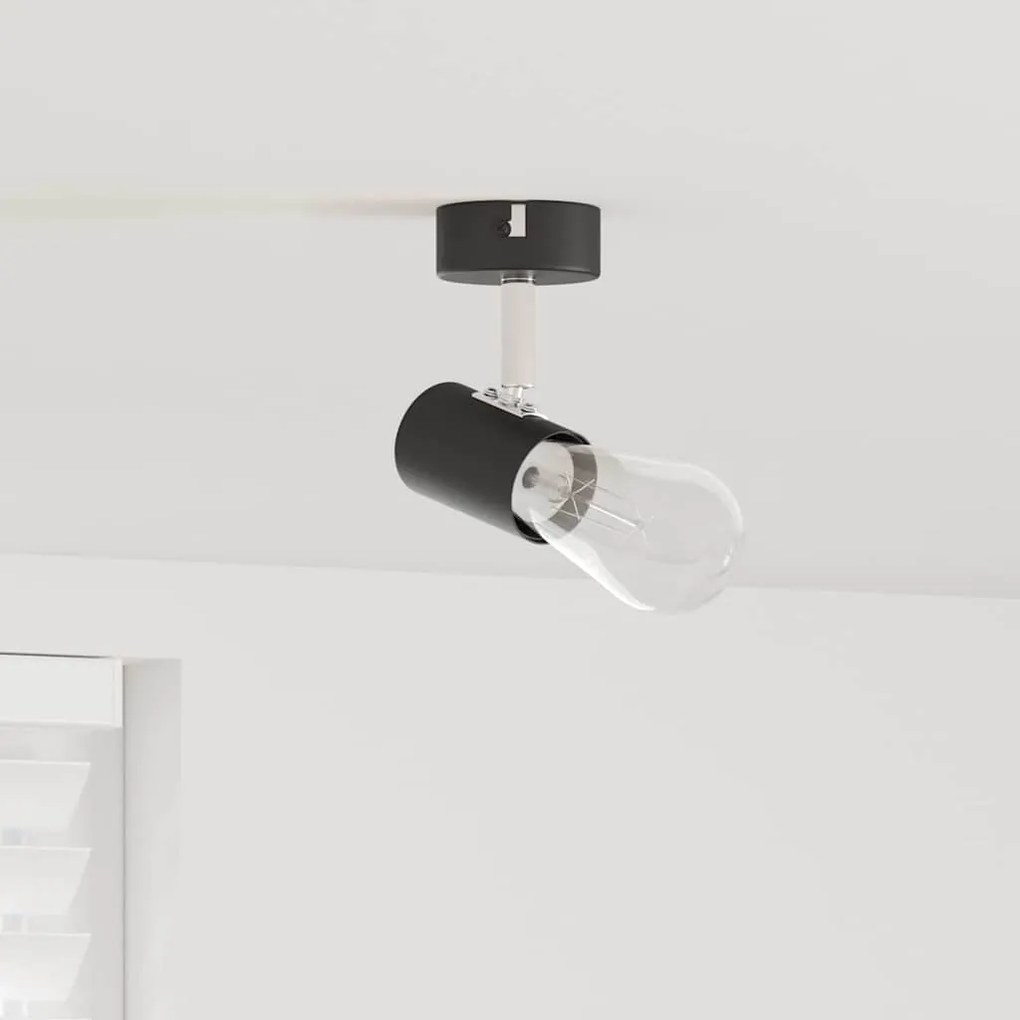Spotlight de Teto 1 Via Ajustável Preto E27
