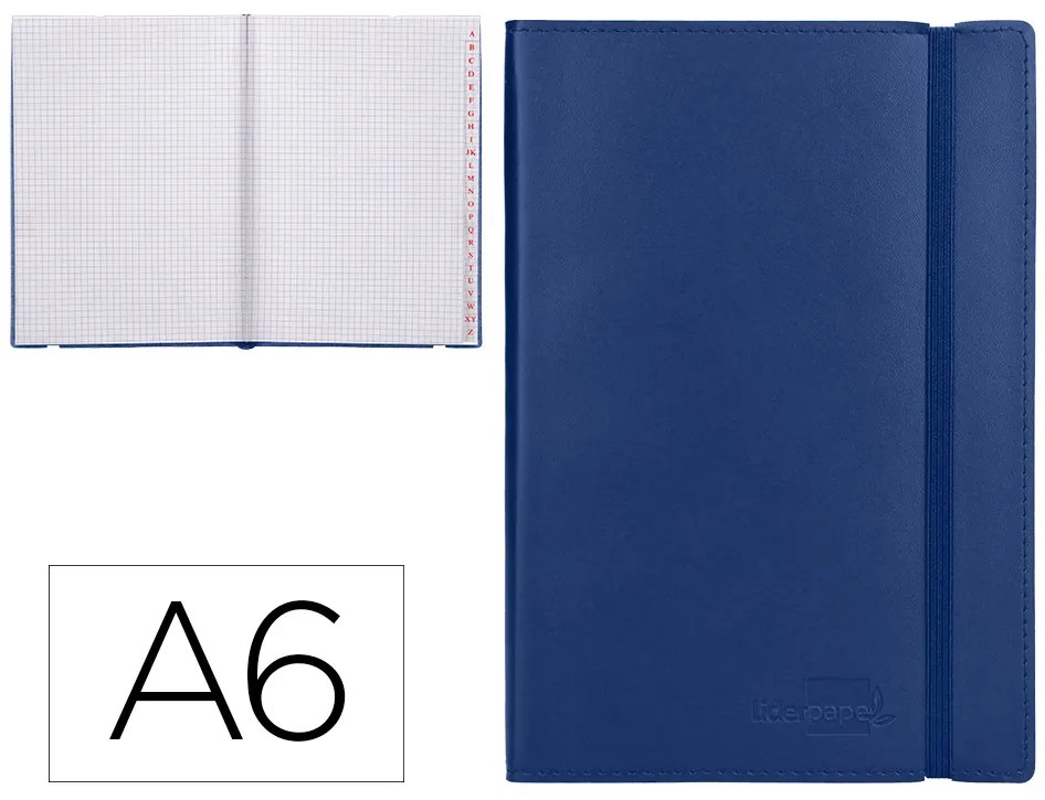 Livro Apontamentos com Indice Din A6 Azul