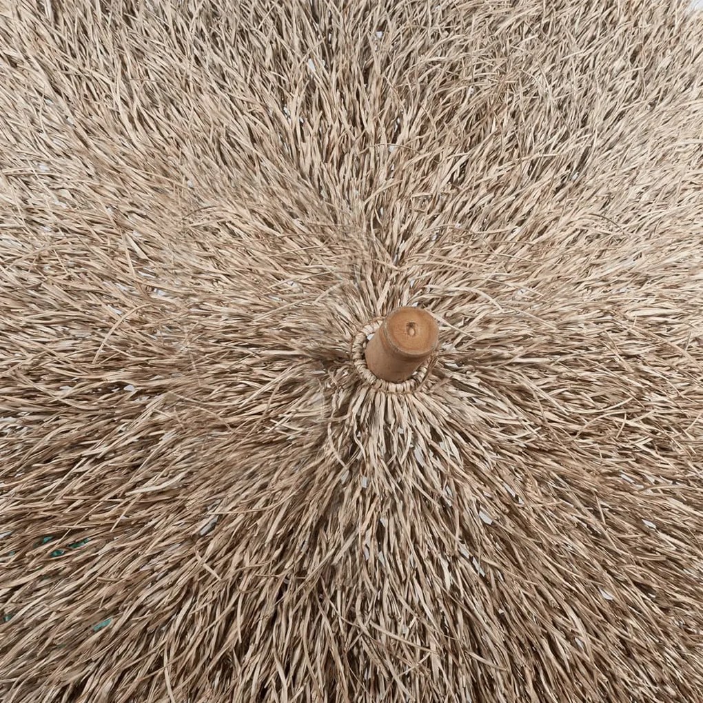 Guarda-sol de bambu 270 cm cobertura em folhas de bananeira