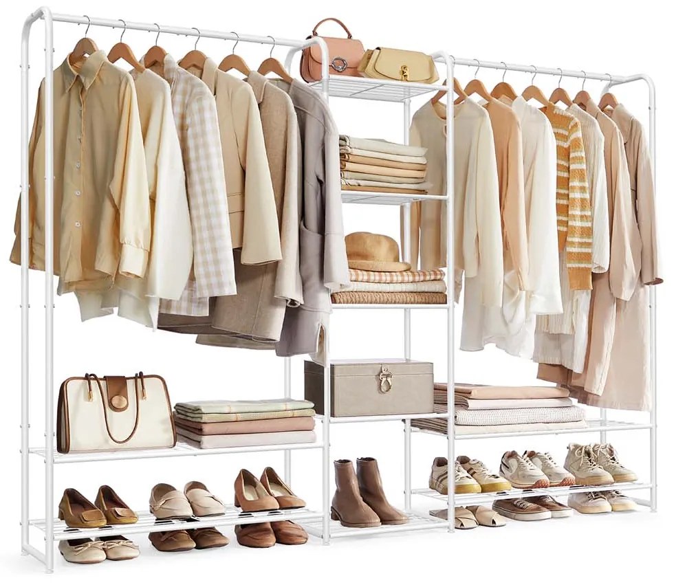 Guarda Roupa de metal 29 x 183 x 158,4 cm com prateleiras branco