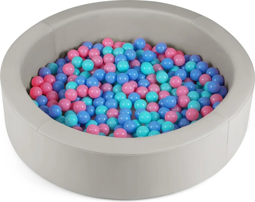 Piscina de bolas de espuma redonda 105 cm para crianças pequenas com 200 bolas Cinza