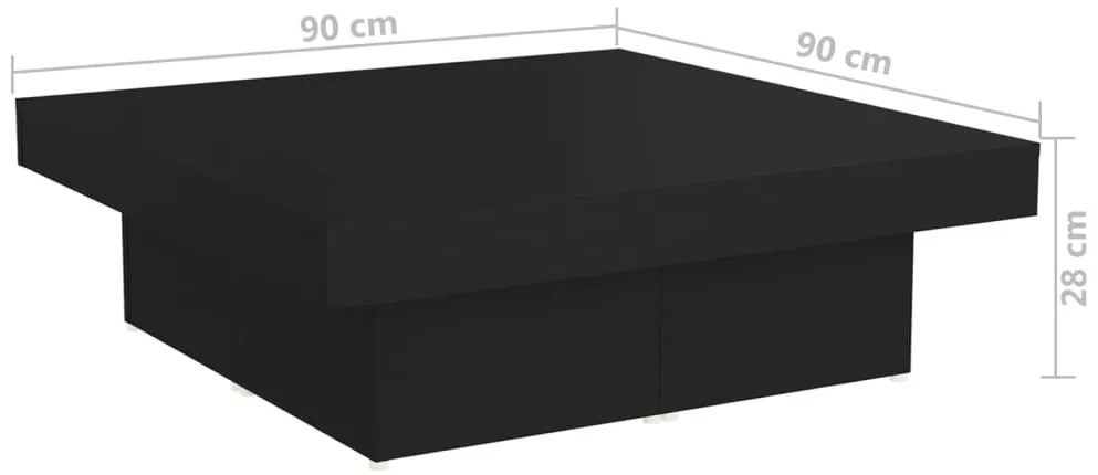 Mesa de centro 90x90x28 cm derivados de madeira preto