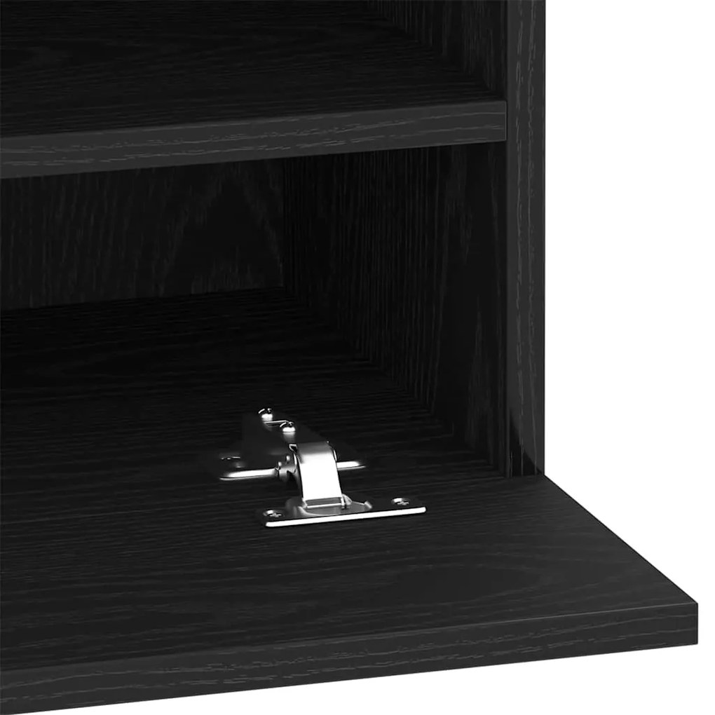 Cabinet de TV LED vidaXL 2 pcs Carvalho Preto 40x30x60,5cm cm Madeira