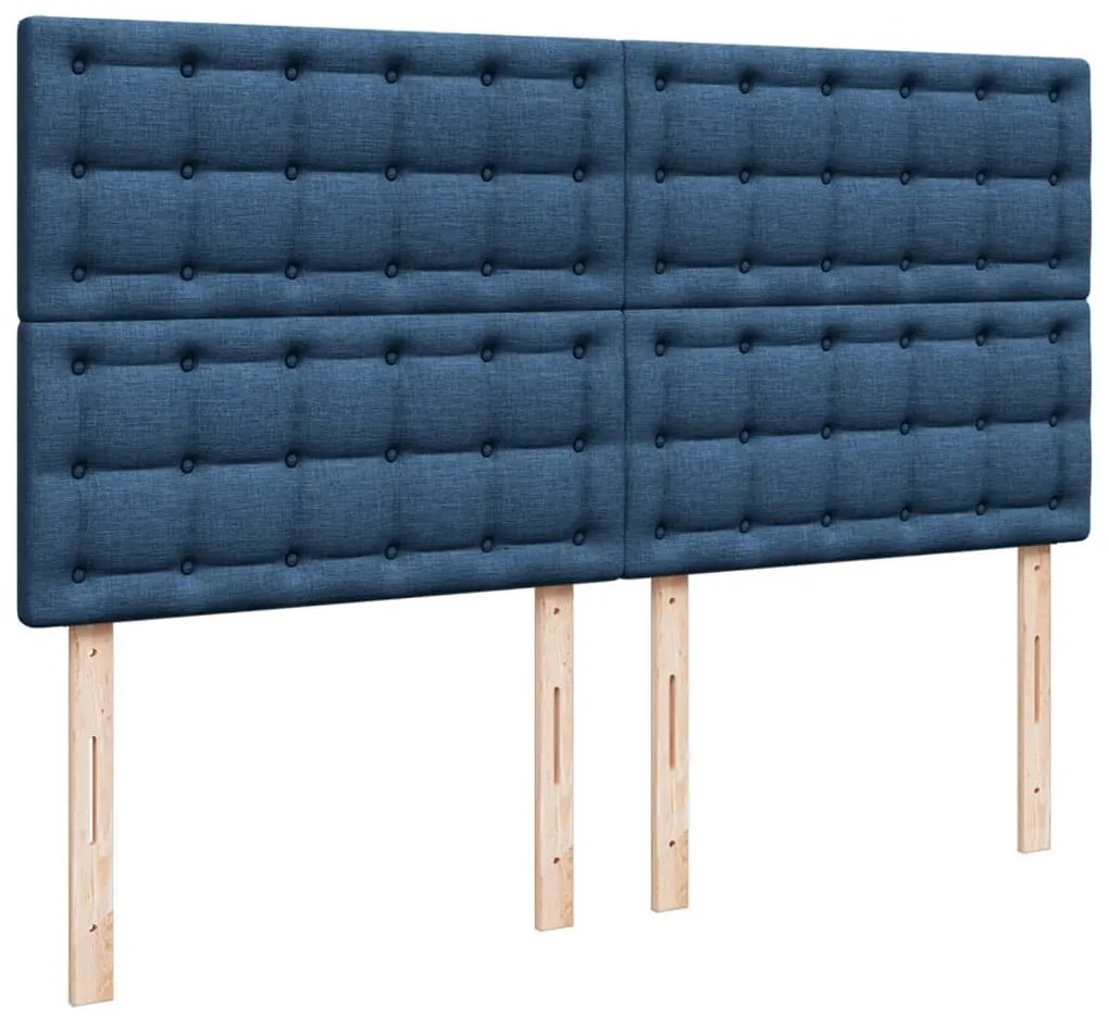 Cama com molas/colchão 180x200 cm tecido azul
