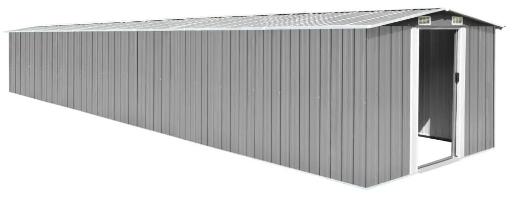 vidaXL Abrigo de jardim 257x779x181 cm aço galvanizado cinzento