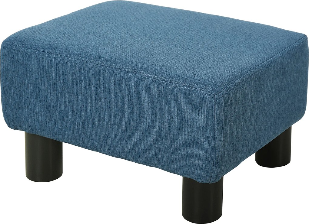 HOMCOM Apoio para os Pés de Sala de Estar Banco Retangular com Estrutura de Madeira para Sala de Estar 40x30x24 cm  Azul Escuro | Aosom Portugal