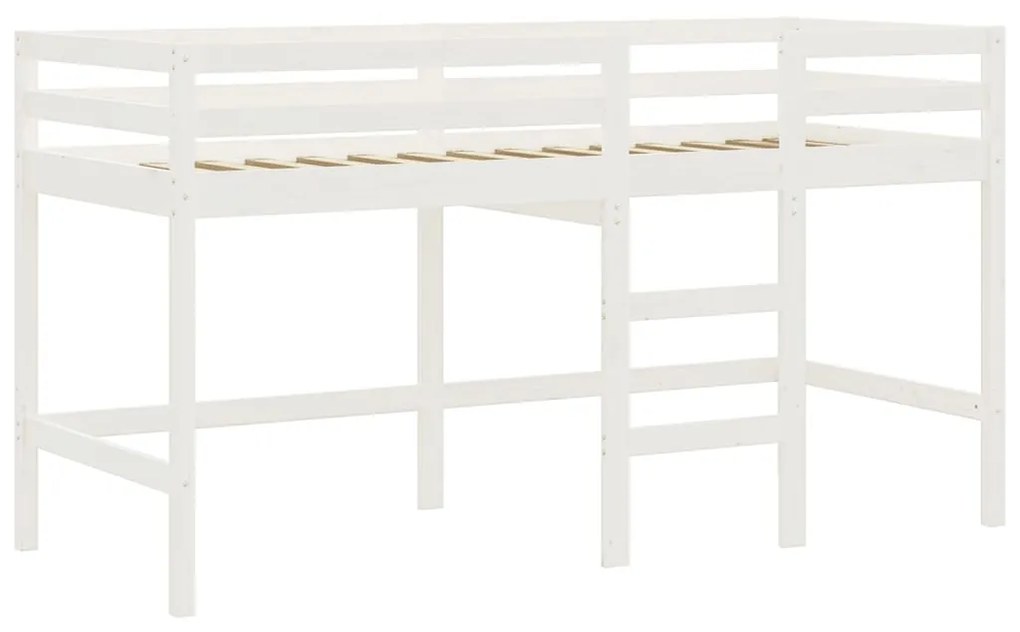 Cama alta p/ criança c/ cortinas 90x200 cm pinho maciço azul