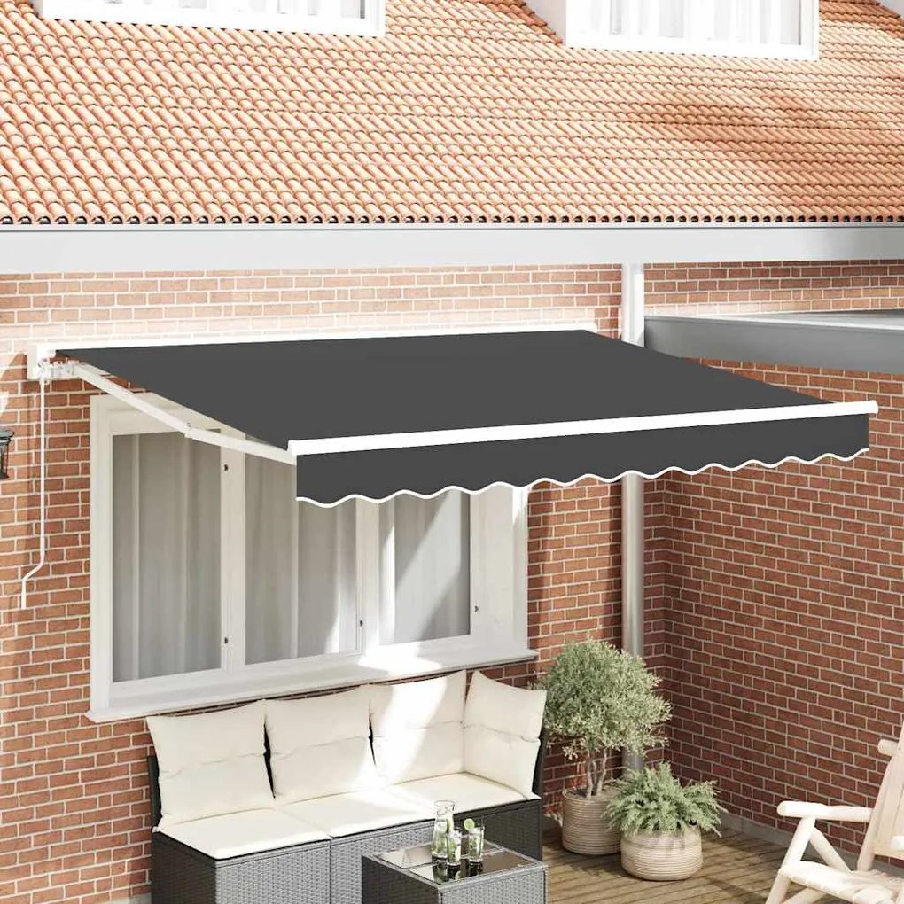 vidaXL Toldo Retrátil Manual Antracite 300x200 cm Poliéster e Alumínio