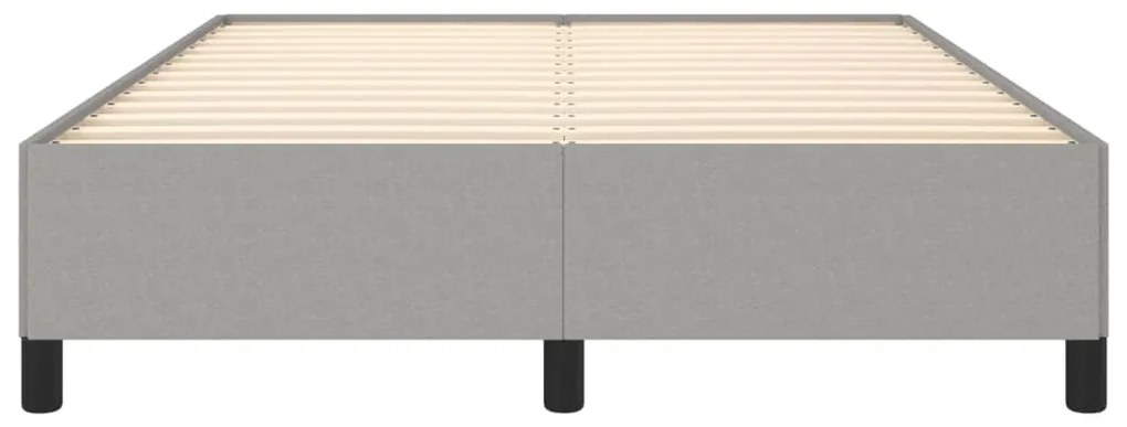 Estrutura de cama sem colchão 140x200 cm tecido cinzento-claro