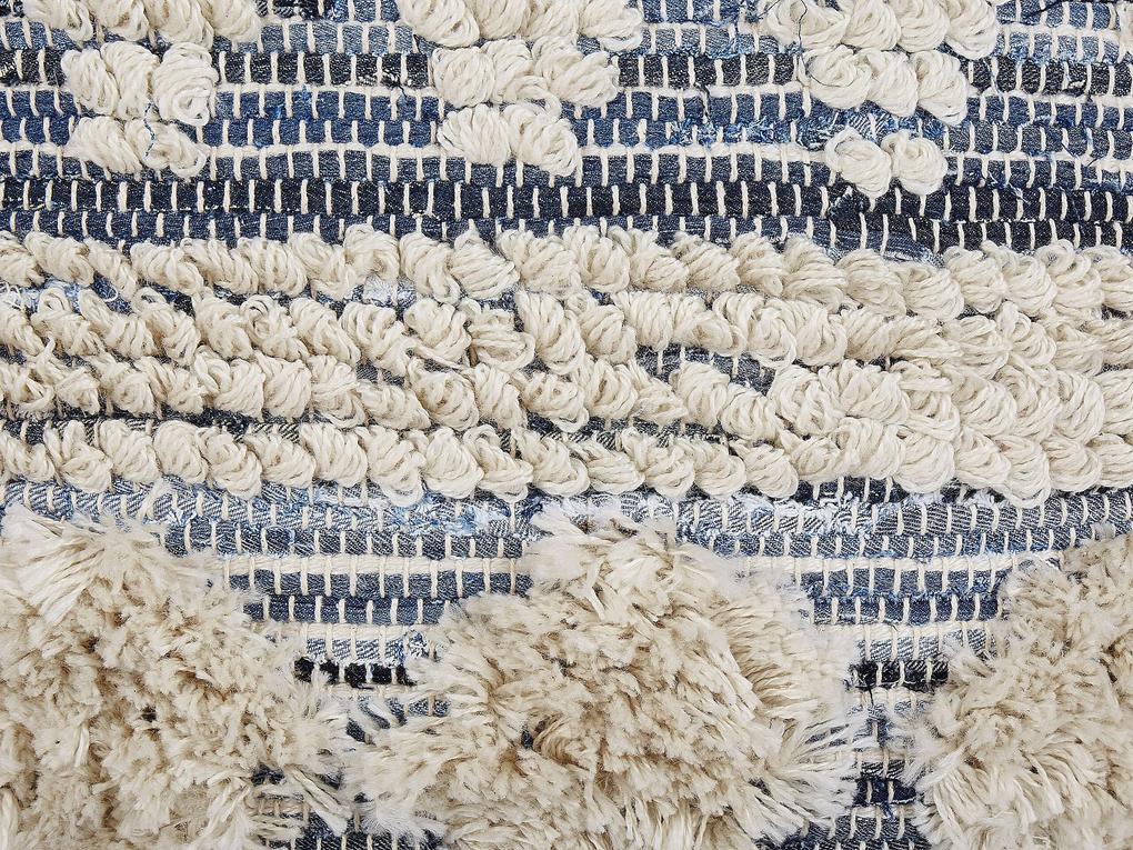 Conjunto de 2 almofadas decorativas tufadas em algodão creme e azul 45 x 45 cm EYTELIA Beliani