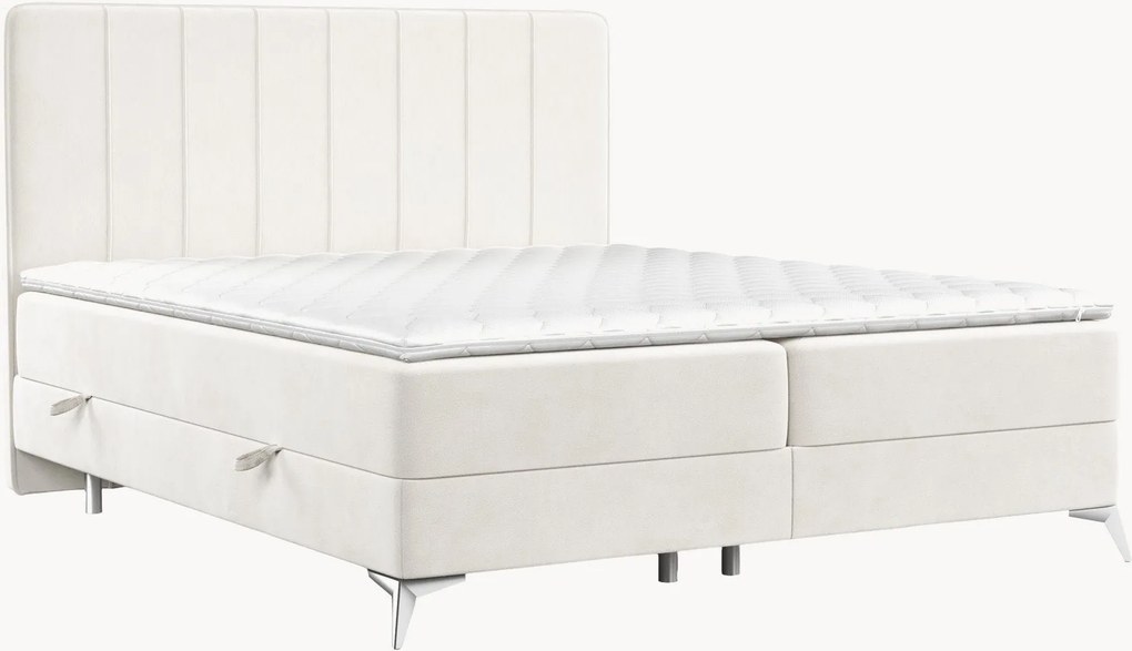 Cama divã em veludo artesanal com arrumação Aggaz, H3