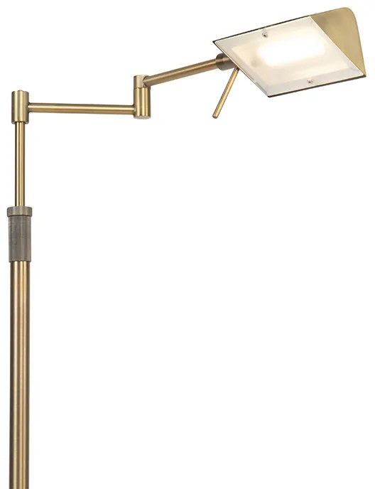 Candeeiro de pé design bronze com LED e dimmer tátil - Notia Moderno