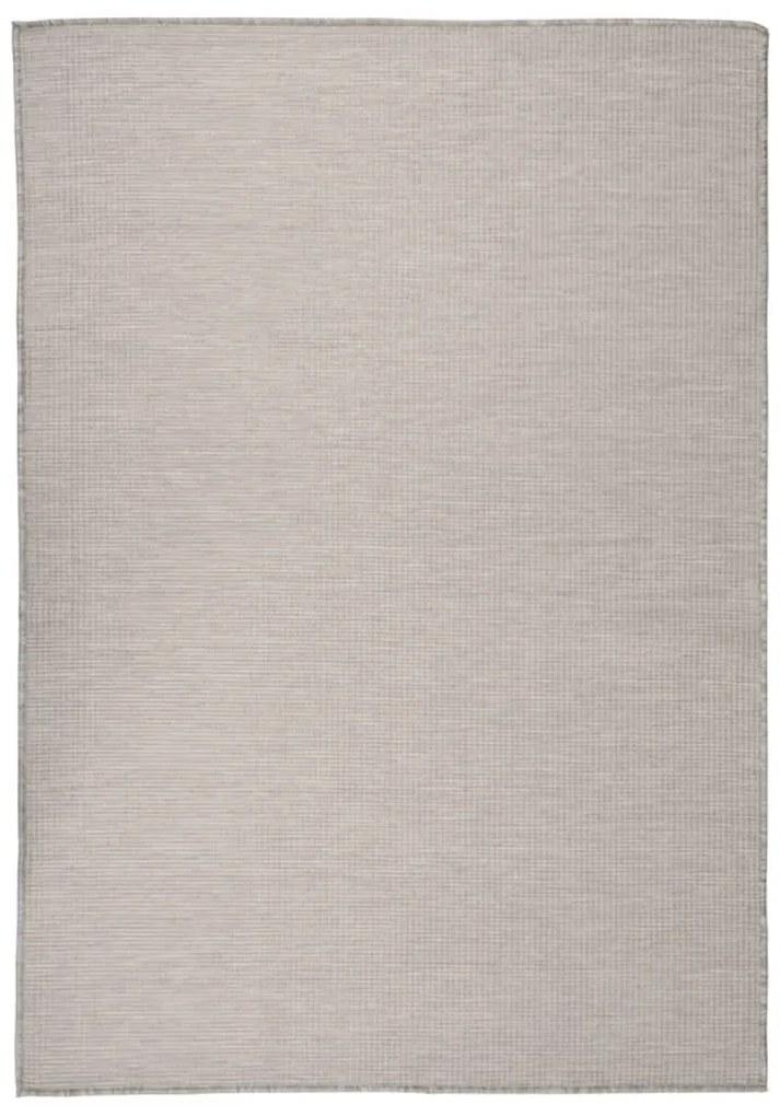 Tapete de tecido plano p/ exterior 160x230 cm cinza-acastanhado