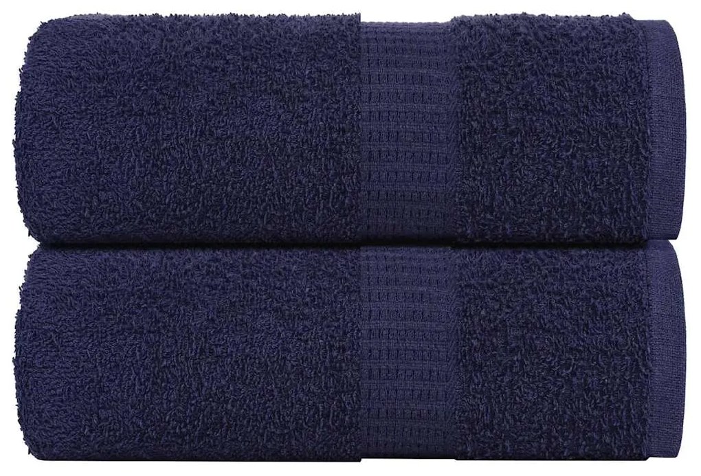 Toalhas hóspedes 2 pcs azul marinho 30x50cm 360gsm 100% algodão