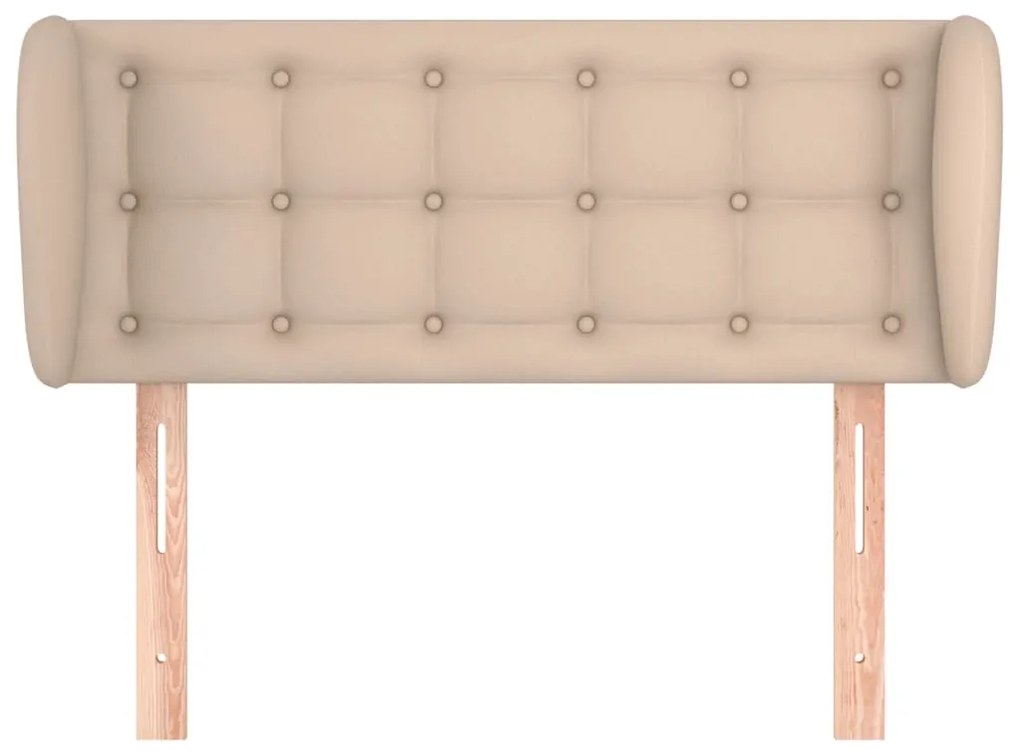 Cabeceira cama abas couro artificial 103x23x78/88 cm cappuccino