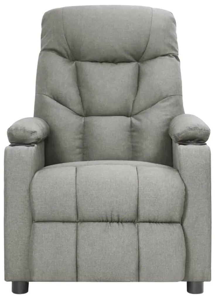 Poltrona de massagens elétrica tecido cinzento-claro
