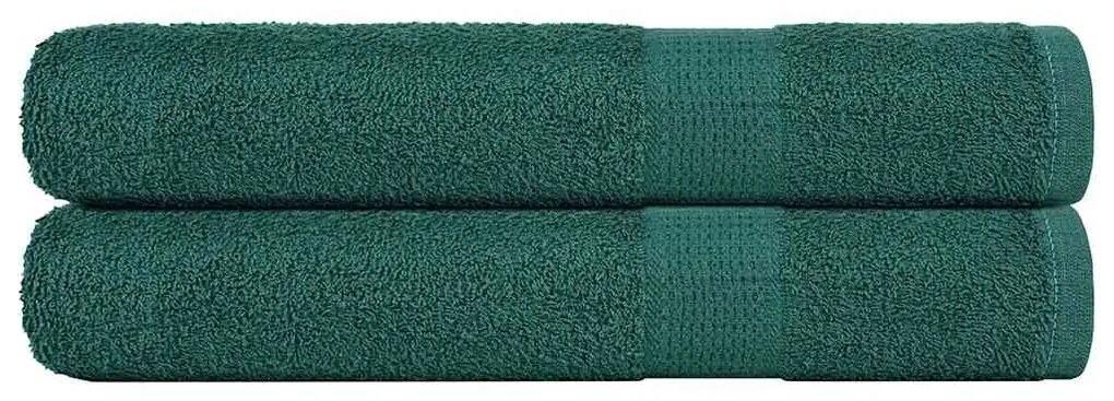 vidaXL Toalhas 2 pcs 100x200 cm 360 gsm 100% algodão verde
