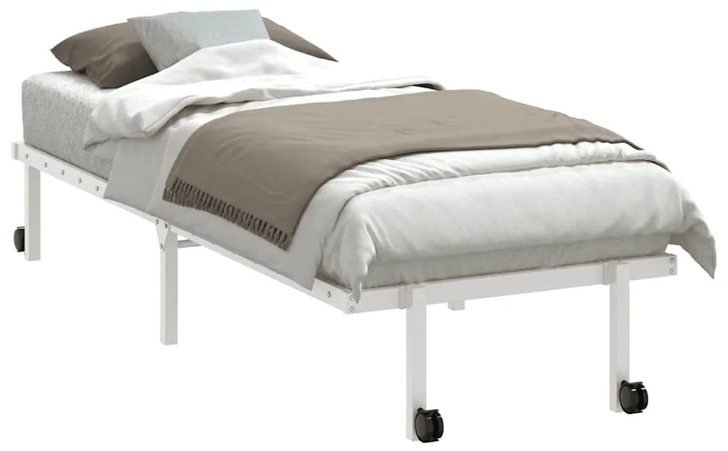 Estrutura de cama sem colchão Dobrável 80x200 cm aço branco