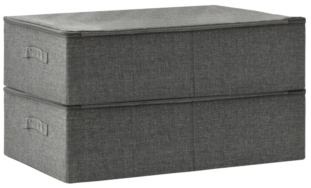 Caixas de arrumação 2 pcs tecido 70x40x18 cm antracite