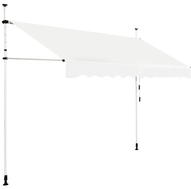 Toldo de grampo 350 cm de largura toldo de varanda sem perfuração resistente a UV altura ajustável marrom