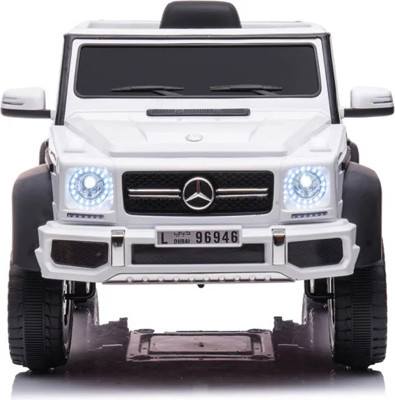 Carro elétrico para crianças Mercedes-Benz G63 6x6, 12V com pneus de borracha Branco