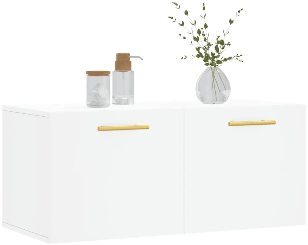 Armário de parede 80x36,5x35 cm derivados de madeira branco