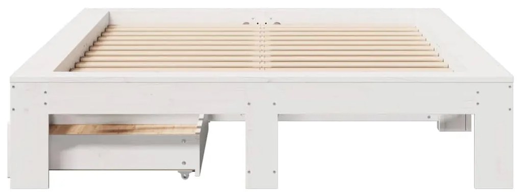 Cama sem colchão 120x190 cm madeira de pinho maciça branco