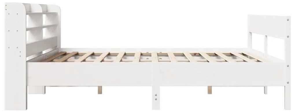 Cama sem colchão 180x200 cm madeira de pinho maciça branco
