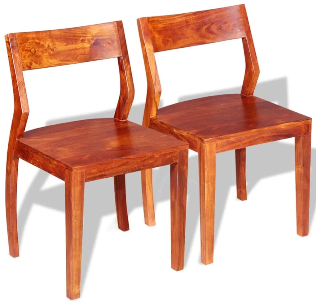 vidaXL Cadeiras de jantar 2 pcs madeira acácia e acácia maciça