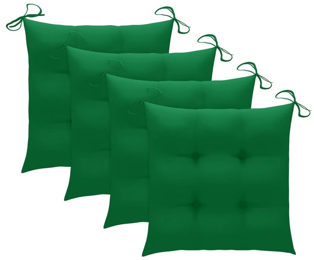 Cadeiras de jantar p/ jardim 4 pcs c/ almofadões acácia maciça