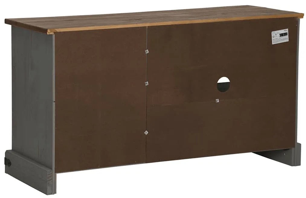 Armário para TV HALDEN com porta de correr Madeira maciça