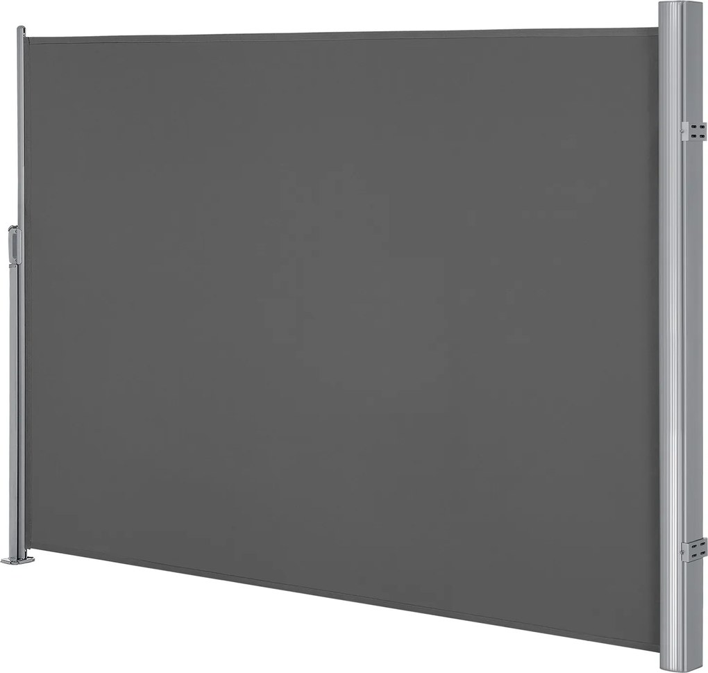 Toldo lateral 160 x 400 cm com caixa em liga de alumínio, extensível, opaco antracite