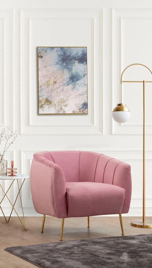 **** Cadeira Wing Istiridye – Rosa Acinzentado – 85x85x80 cm

**